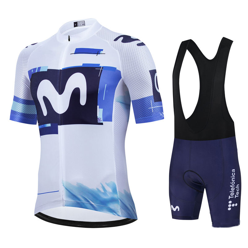 Mountain Biking Jerseys Men - Movistar Pro Team Summer Cycling Jersey