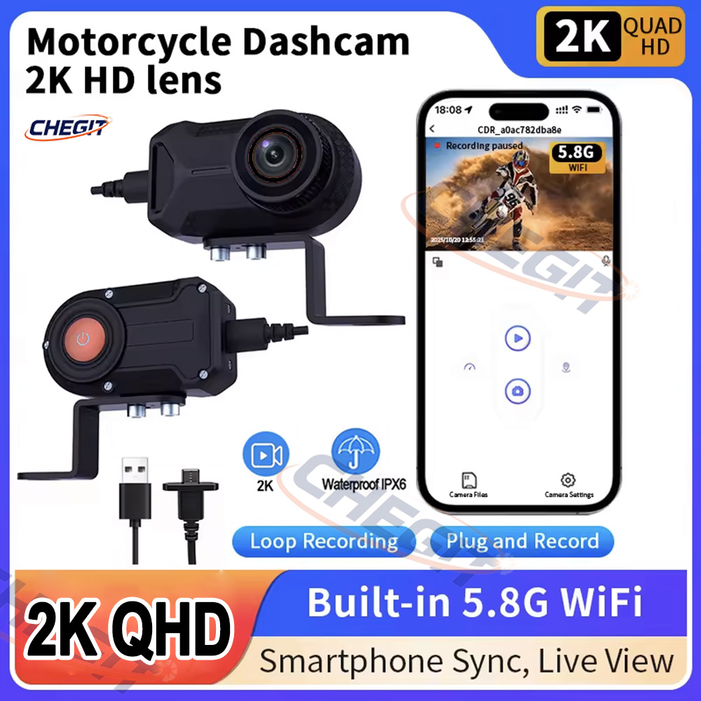 Motorcycle DVR 2K HD WiFi With - Mountain Biking Videos recension och pris